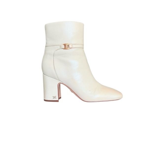 Sam Edelman Shoes - Sam Edelman | Florah Leather Heel Booties | Modern Ivory | Women’s Size 7.5